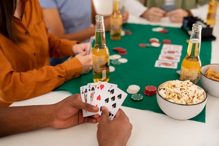 Meja poker dealer langsung owl77 dengan tampilan multi-kamera